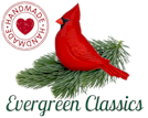 Evergreen Classics Hand Crafted Christmas Ornaments Cardinal Logo